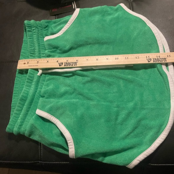 NoBo NWT size XS women’s greenTerry Cloth Shorts,White Trim measurements in pics - Picture 5 of 8